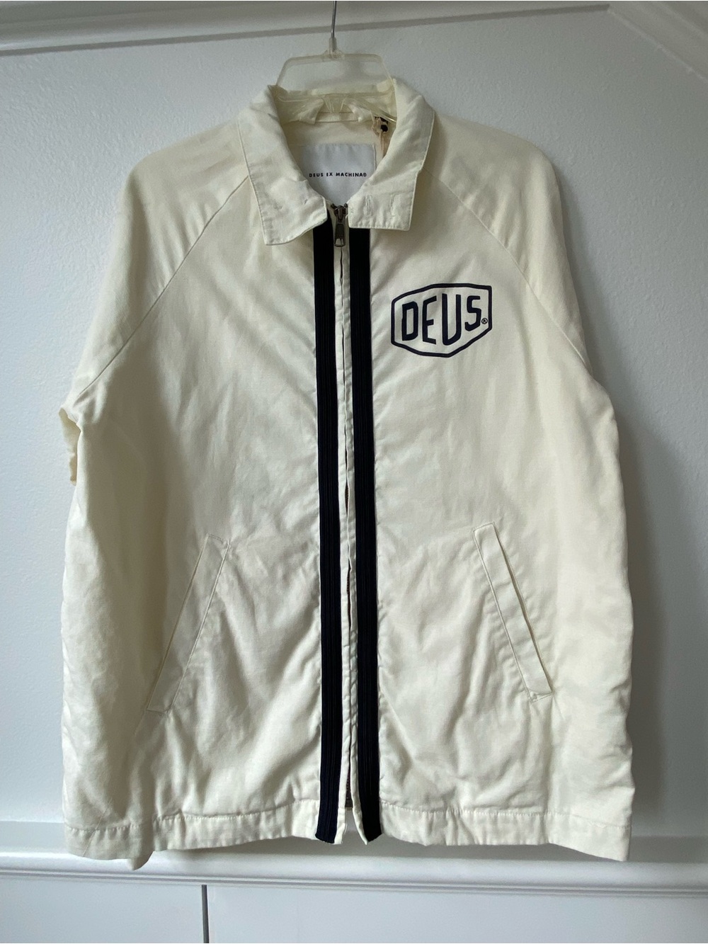 Deus Ex Machina Richie Harrington Cream Pocketed Zip-Front Jacket NWT